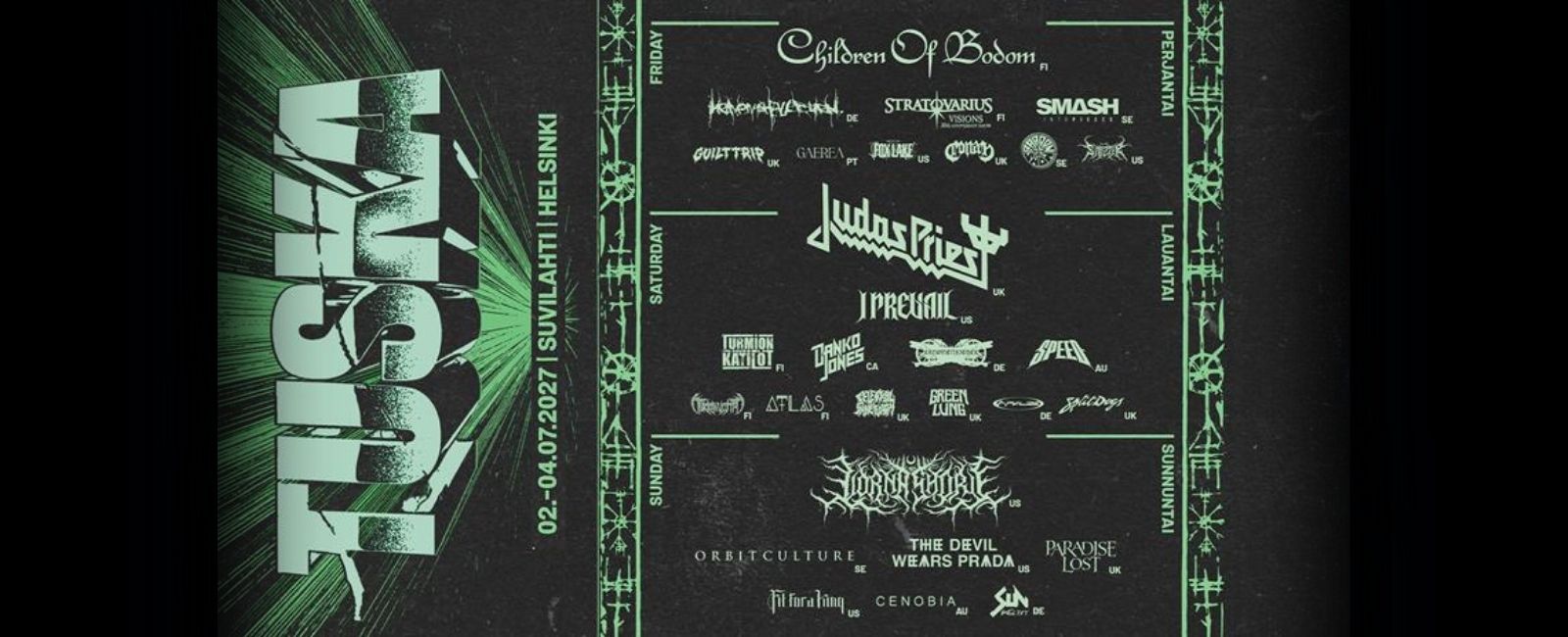 Tuska 2027 Reveals Daily Lineup and Adds 14 More Bands